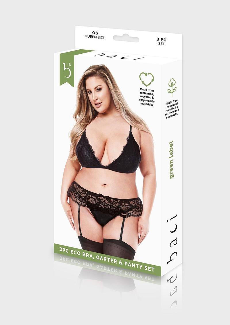 Three-Piece Eco Bra, Garter and Panty Set