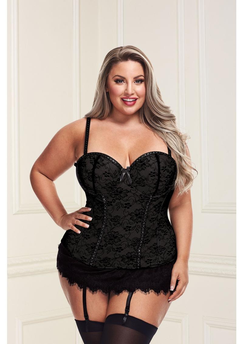 Plus Size Bustier & G-String Set