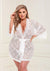 Allover Lace and Satin Robe - White - Queen