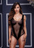 Fishnet Jacquard V Teddy - Black - Queen