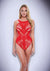 Jacquard Bodysuit - Red - One Size