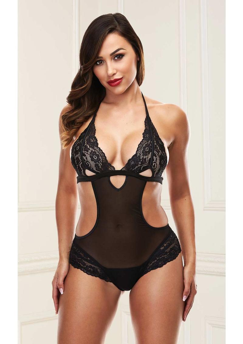 Lace Teddy - Black - Large/Medium
