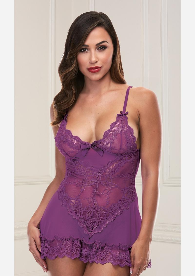Mini Lace Chemise - Purple - Medium/Small