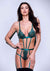 Sexy Strappy Lace Teddy with Garters - Green - Medium/Small